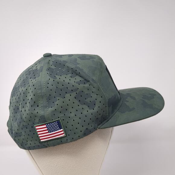 The Heartbeat Brand U.S. Flag Snapback Cap Green One Size Camo Embroidered - Picture 5 of 9